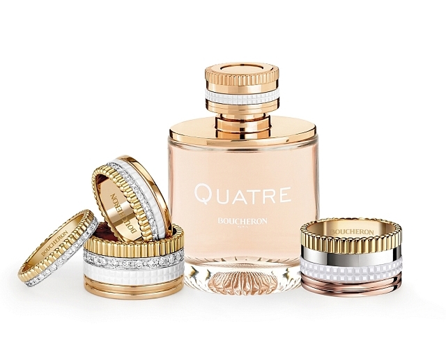 The boldly modern and graphic Quatre ring inspired Boucheron's latest elegant but daring perfume. Photo courtesy Boucheron. 