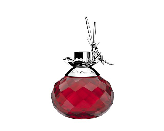 A fairy-topped red bottle ensures Féérie Rubis stands out on vanities. Photo courtesy Van Cleef & Arpels. 