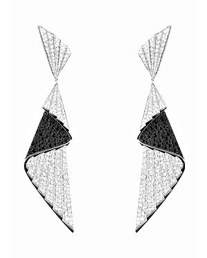 Black spinels bring drama to Boucheron’s glowing Plissé de Diamants earrings. Photo courtesy Boucheron.