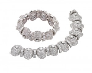 Bracelets, 1955 and 1959. Platinum with diamonds. Formerly in the collection of Ellen Barkin. Bulgari Heritage Collection, inv. 4924 B527, 4925 B528 © Antonio Barrella Studio Orizzonte 