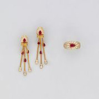 Lot 2. Ruby and diamond jewelry by Van Cleef & Arpels. Estimated at $5,000–$7,500.
