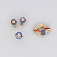 Lot 46. A group of sapphire, ruby, and diamond jewelry. Estimated at $3,800–$6,500.