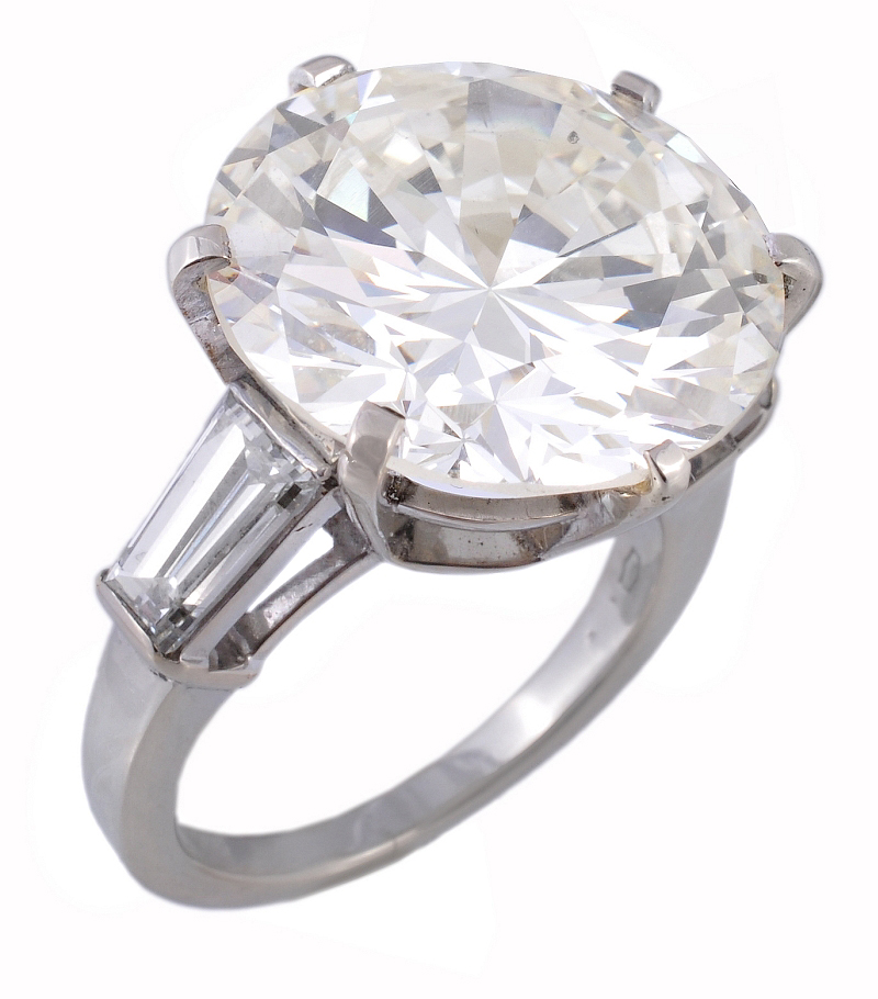 Fine Jewellery at Dreweatts & Bloomsbury Auctions, 26th March 2014. A diamond single stone ring by Bulgari, the diamond weighing 13.68 carats. Auction estimate: £80,000-120,000. Catalogue available at www.dreweatts.com.