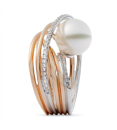 This ring uses a South Sea Pearl pearl with diamond accents for an elegant look. Photo courtesy of Mikimoto.