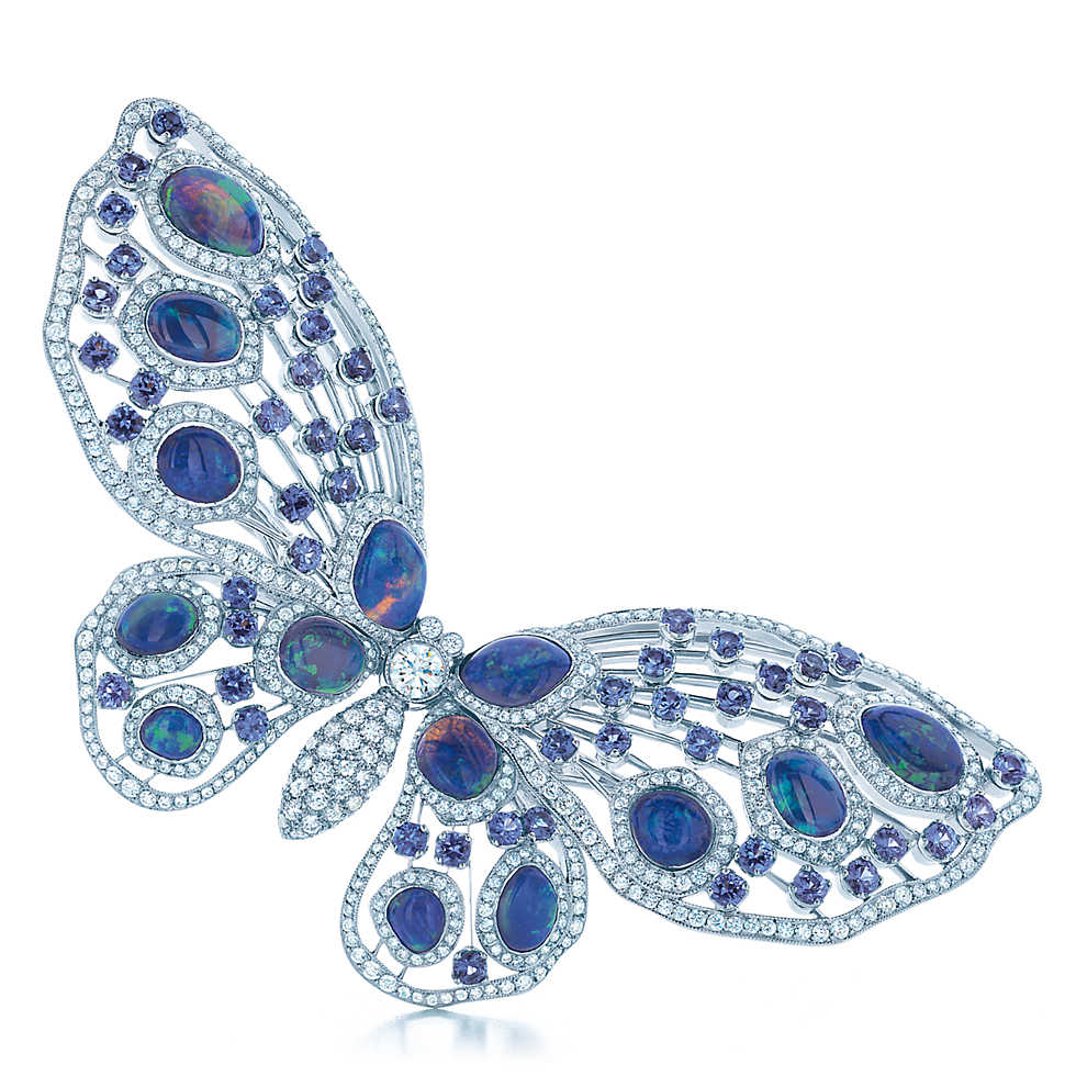 This Tiffany butterfly brooch is inlaid with Montana sapphire and opal. Photo: Tiffany & Co. 
