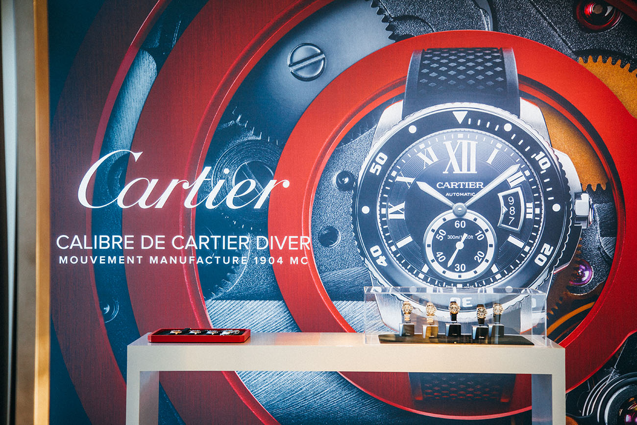 The new Calibre de Cartier Diver Watch is available in five different styles. Photo by Alee Gleiberman Photography. 