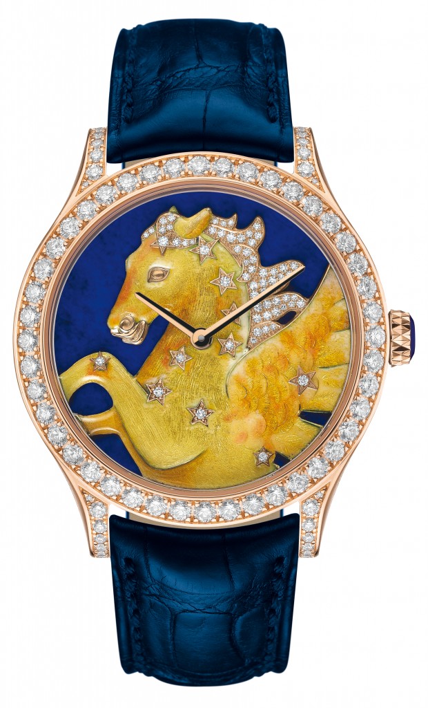 The exclusive Watches&Wonders event will feature Van Cleef & Arpels’s current offerings, including the limited-edition “Midnight Constellation Pegasus” comprised of lapis lazuli, diamonds, and 18K yellow and white gold. Photo courtesy Van Cleef & Arpels.