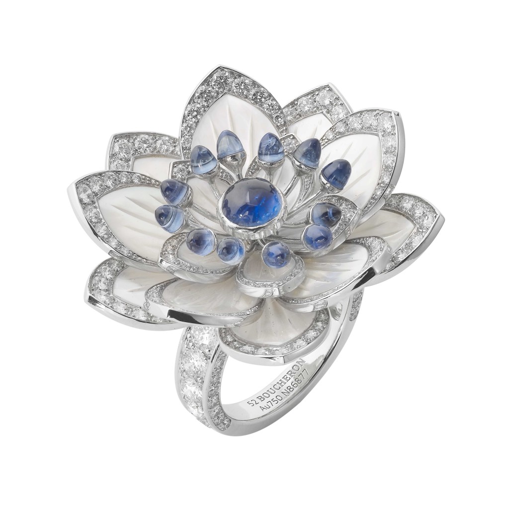 Harrods’ one-of-a-kind retail experience provides guests with glimpses of Boucheron’s Nymphea ring. The delicate piece is bedecked with diamonds to simulate the morning dew. Photo courtesy Harrods.