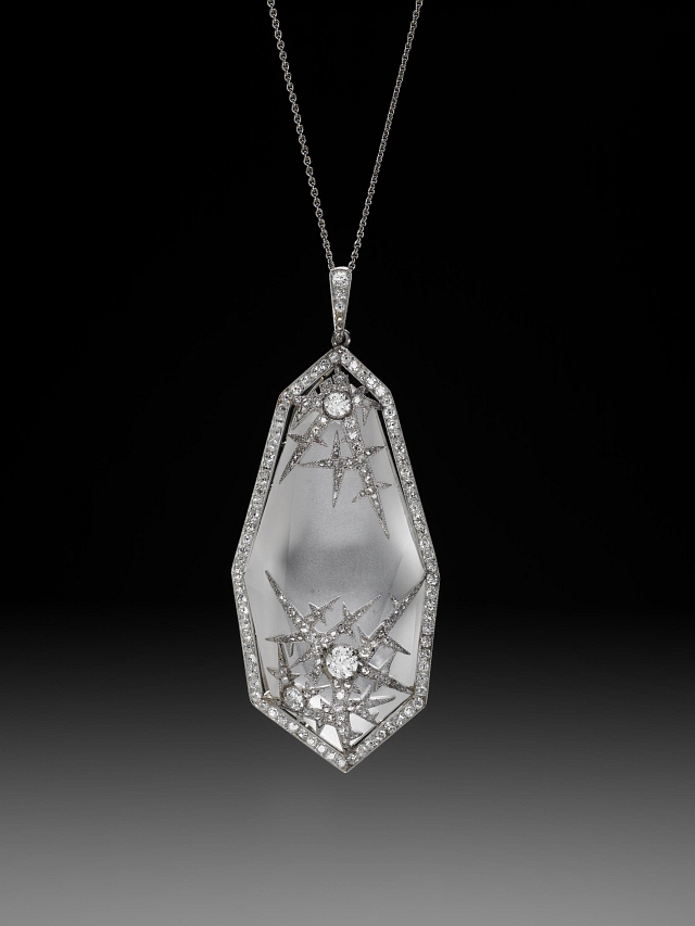 Fabergé’s Ice Crystal Pendant is one of the 500 pieces by the design house on display at The Houston Museum of Natural Science. Image courtesy the Houston Museum of Natural Science.