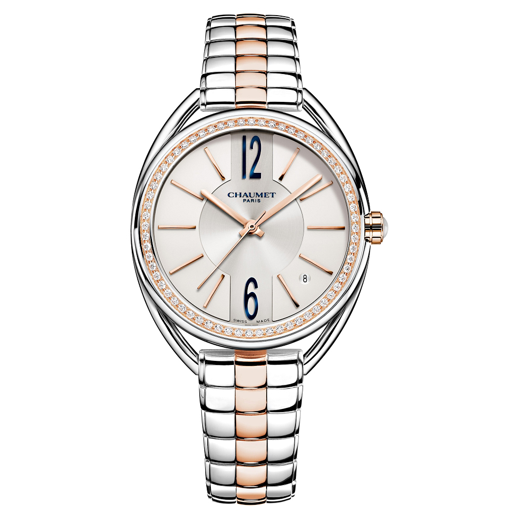 Chaumet’s link motif is cleverly embedded between the dial and the bracelet to create a bridge between the two. Photo courtesy Chaumet.