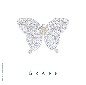 More than 110 carats of diamonds have this butterfly brooch taking flight in visitors's imaginations. The piece can also be worn in the hair. 