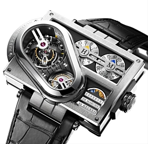 The unusual Histoire de Tourbillon 3 comes with a square case overlaid with a circle. 