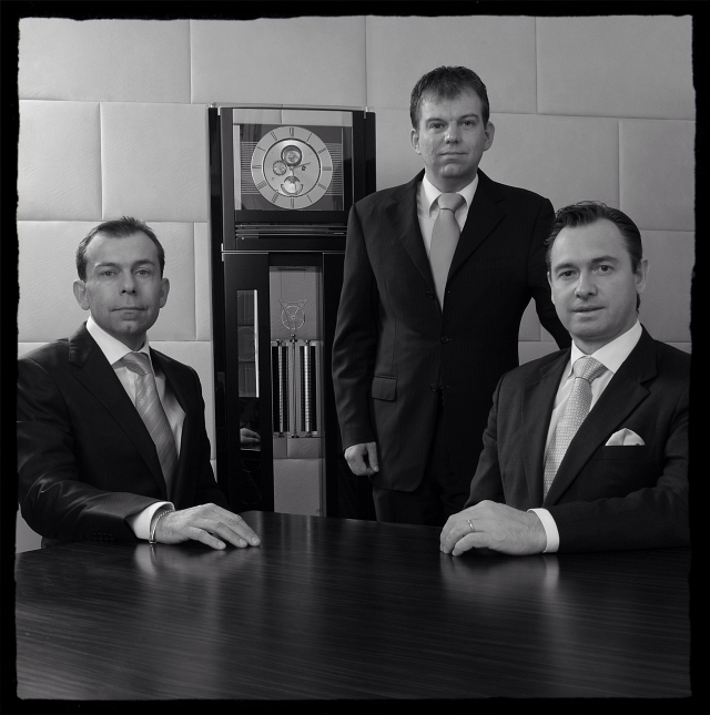 Director Christian Zörweg (from left); shareholder and head of clock and watch atelier Daniel Zörweg; and director Harald Buben. Images courtesy of Buben & Zörweg.