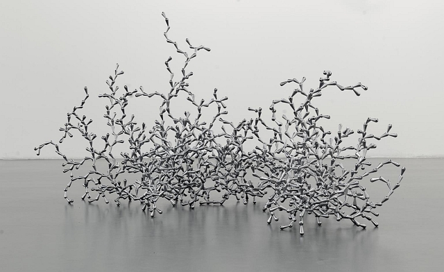 This large steel sculpture, Waterbones, is suspended in the air in Chaumet’s Place Vendôme boutique. Photos courtesy Chaumet.