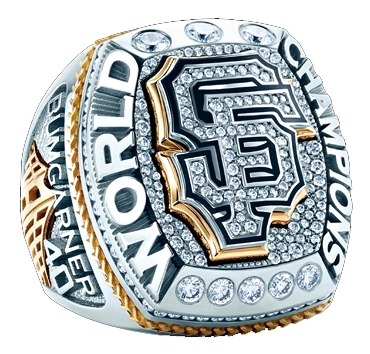 Bruce Bochy’s 2014 World Series championship ring is shown before the Giant’s game against the ArizonaDiamondbacks on April 18. Photo courtesy of the San Francisco Giants.