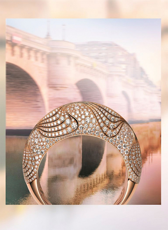 Using pink gold, black lacquer and diamonds, this bracelet suggests a stroll through Paris. Images courtesy Cartier.