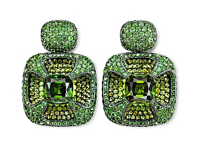 Hemmerle earrings incorporating tourmalines, demantoid garnets, silver and white gold. Photo courtesy of Hemmerle.