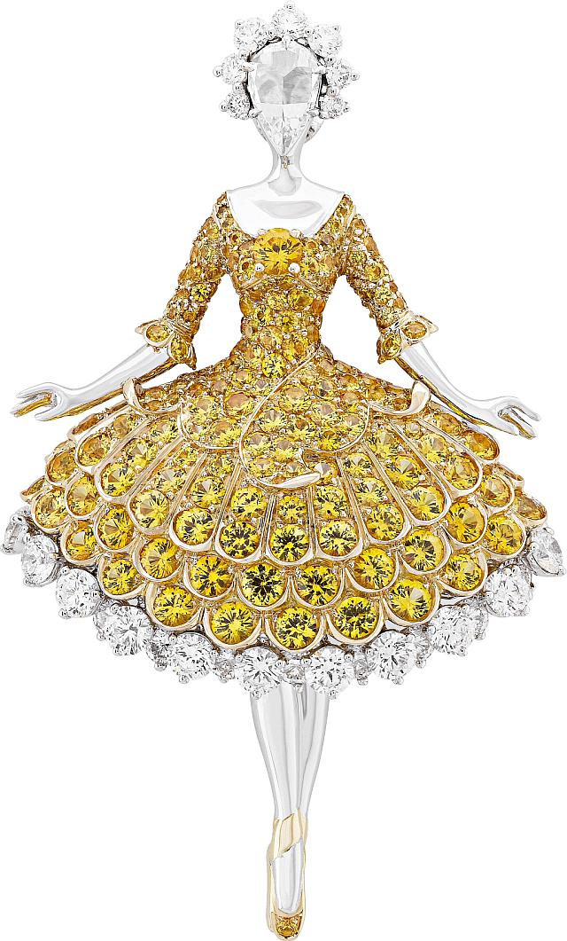Joining the Van Cleef & Arpels troupe is this en pointe beauty resplendent in yellow sapphires. Photos courtesy Van Cleef & Arpels.
