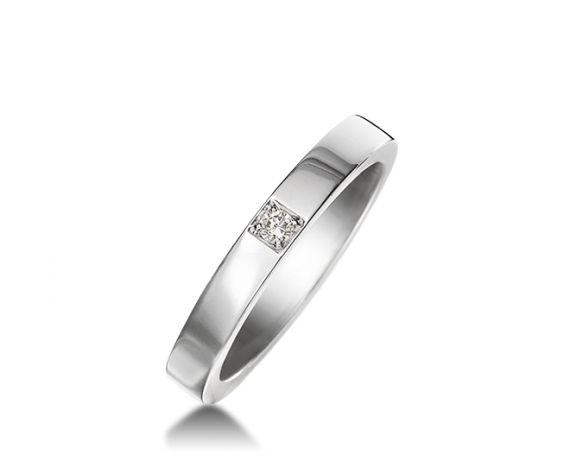 The Marryme platinum wedding ring comes with a 0.05 carat diamond. Photo courtesy Bulgari.