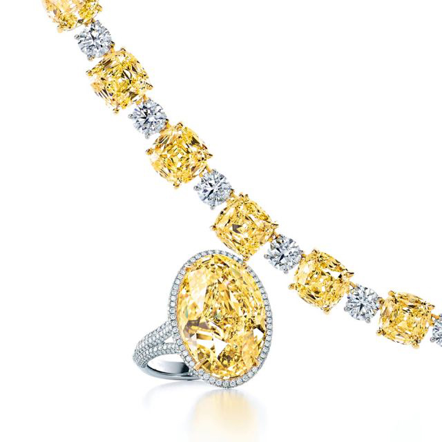 Tiffany is displaying its rare yellow diamonds as part of the “Made With Love” campaign. Image courtesy Tiffany.