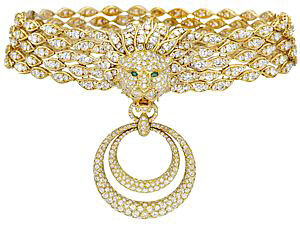 Once in the collection of actress Dame Elizabeth Taylor, the glittering Barquerolles choker is transformable into two bracelets and features a detachable pendant-clip. 