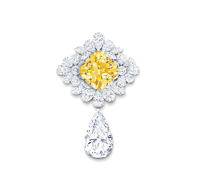 In 2014, Graff wowed at the Biennale des Antiquaires with the Royal Star of Paris brooch, which boasts a 107.46-carat Fancy yellow diamond. Photo courtesy Graff. 
