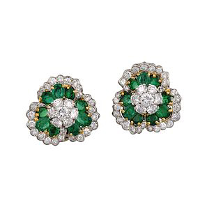 Emerald and diamond Van Cleef & Arpels earrings sold for $42,700 — more than double the $20,000 Sotheby's Australia had estimated.