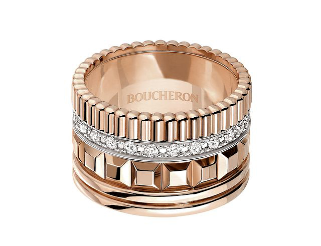 Boucheron’s new rose gold wonder amplifies the luster with twinkling pavé diamonds. Photo courtesy Boucheron.