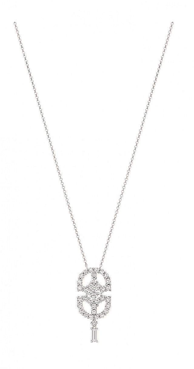 This Harry Winston pendant suggests the softer side of Art Deco’s bold, geometric designs. Photo courtesy Harry Winston.