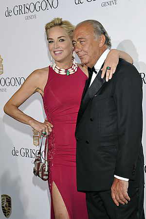Fawaz Gruosi with Sharon Stone at the De Grisogono party at the 2014 Cannes Film Festival.