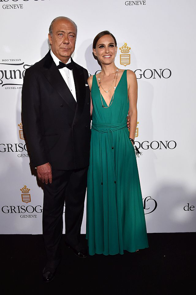 Fawaz Gruosi, founder and chief executive of De Grisogono, with Natalie Portman at the de Grisogono party at the 2015 Cannes Film Festival.