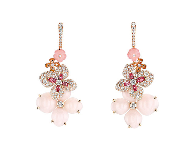 Chaumet’s Hortensia earrings evoke the pastel colors of spring. Photo courtesy Chaumet.