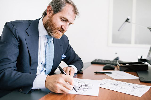 Fabrizio Buonamassa Stigliani, head of Bulgari watch design, at work. Images courtesy Bulgari.