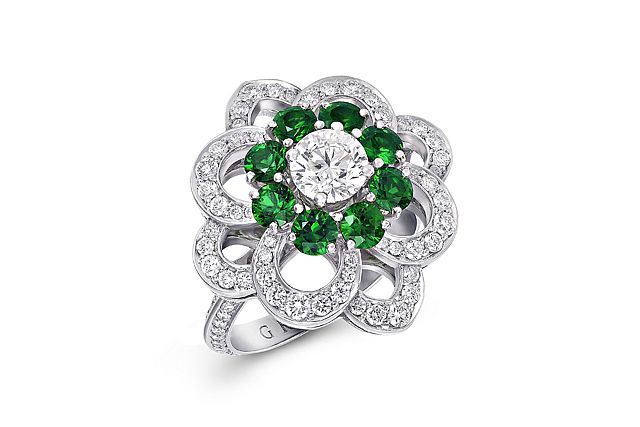 Graff’s signature stones — rubies, emeralds, sapphires, and white diamonds — once again take center stage in the Rosette collection. Photos courtesy Graff Diamonds. 