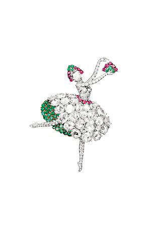 Ballerina clips became a signature of Van Cleef & Arpels following their initial invention in the 1940s. Photo by Patrick Gries; © Van Cleef & Arpels.