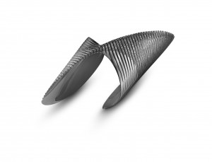 Zaha Hadid Collection, Lamellae Twisted Cuff.